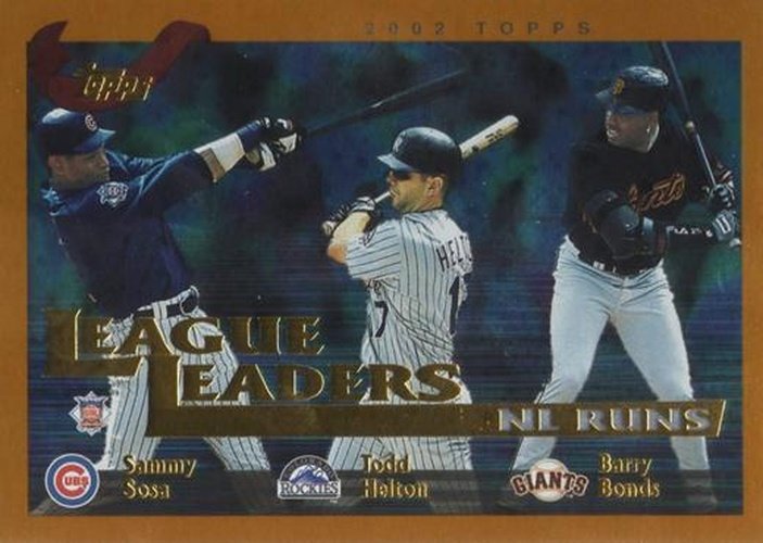 #344 Sammy Sosa / Todd Helton / Barry Bonds - Chicago Cubs / Colorado Rockies / San Francisco Giants - 2002 Topps Baseball