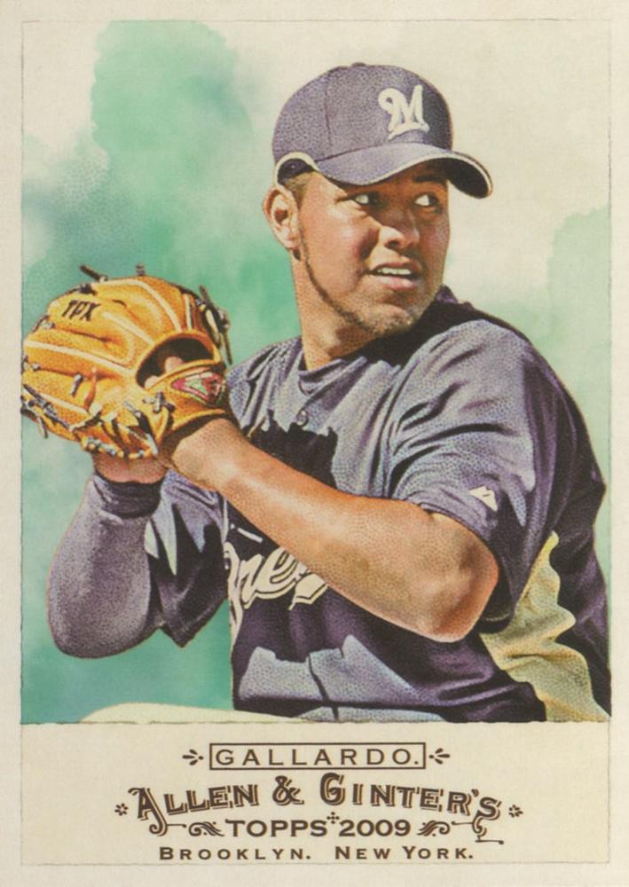 #347 Yovani Gallardo - Milwaukee Brewers - 2009 Topps Allen & Ginter Baseball
