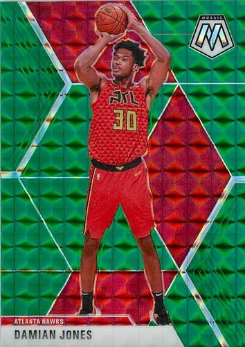 #34 Damian Jones - Atlanta Hawks - 2019-20 Panini Mosaic - Green Prizm Basketball