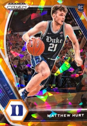 #34 Matt Hurt - Duke Blue Devils - 2021 Panini Prizm Draft Picks - Orange Ice Basketball
