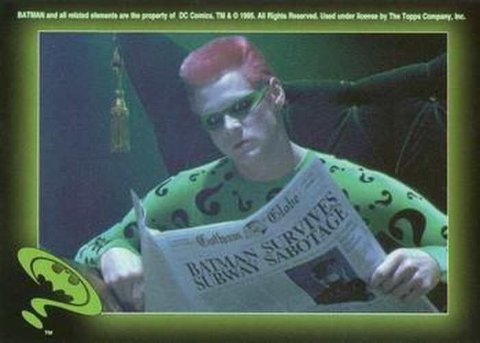#34 Riddler reads the news - 1995 Topps Batman Forever Stickers
