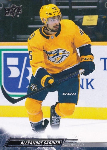 #352 Alexandre Carrier - Nashville Predators - 2022-23 Upper Deck Hockey