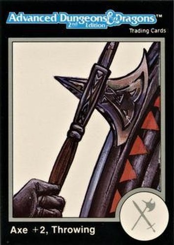 #352 Axe +2, Throwing - 1991 TSR Advanced Dungeons & Dragons - Silver