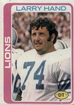 #356 Larry Hand - Detroit Lions - 1978 Topps Football
