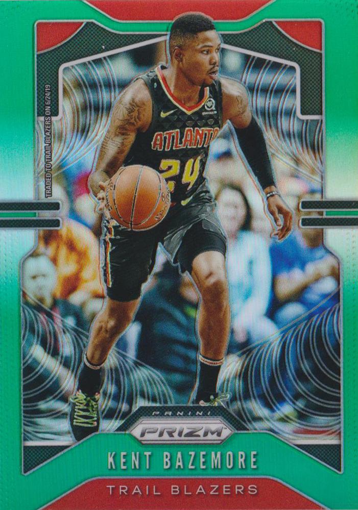 #35 Kent Bazemore - Portland Trail Blazers - 2019-20 Panini Prizm - Prizms Green Basketball