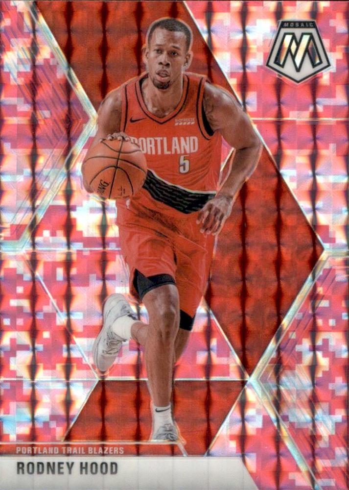 #35 Rodney Hood - Portland Trail Blazers - 2019-20 Panini Mosaic - Camo Pink Basketball