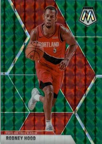 #35 Rodney Hood - Portland Trail Blazers - 2019-20 Panini Mosaic - Green Prizm Basketball