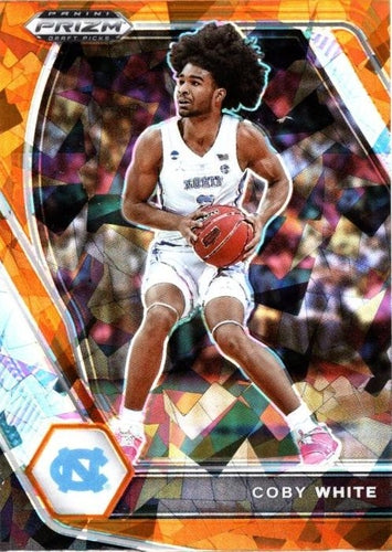 #35 Coby White - North Carolina Tar Heels - 2021 Panini Prizm Draft Picks - Orange Ice Basketball