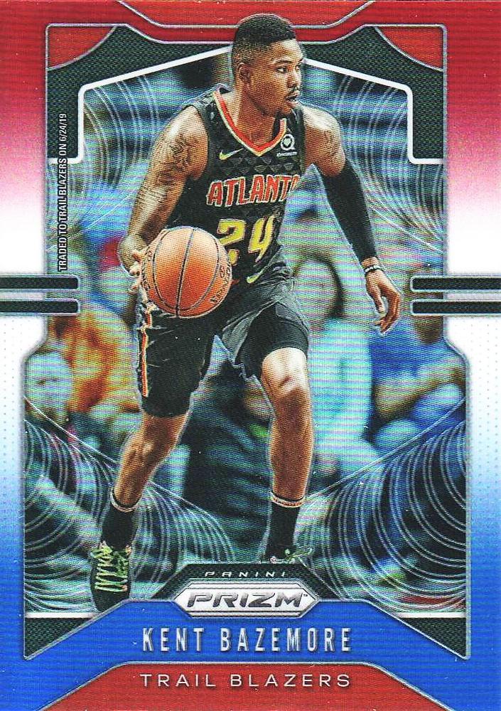 #35 Kent Bazemore - Portland Trail Blazers - 2019-20 Panini Prizm - Prizms Red White and Blue Basketball