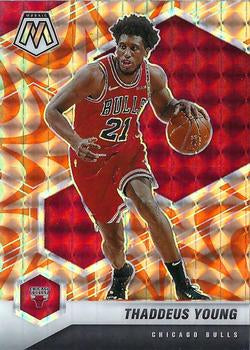 #35 Thaddeus Young - Chicago Bulls - 2020-21 Panini Mosaic - Mosaic Reactive Orange Basketball
