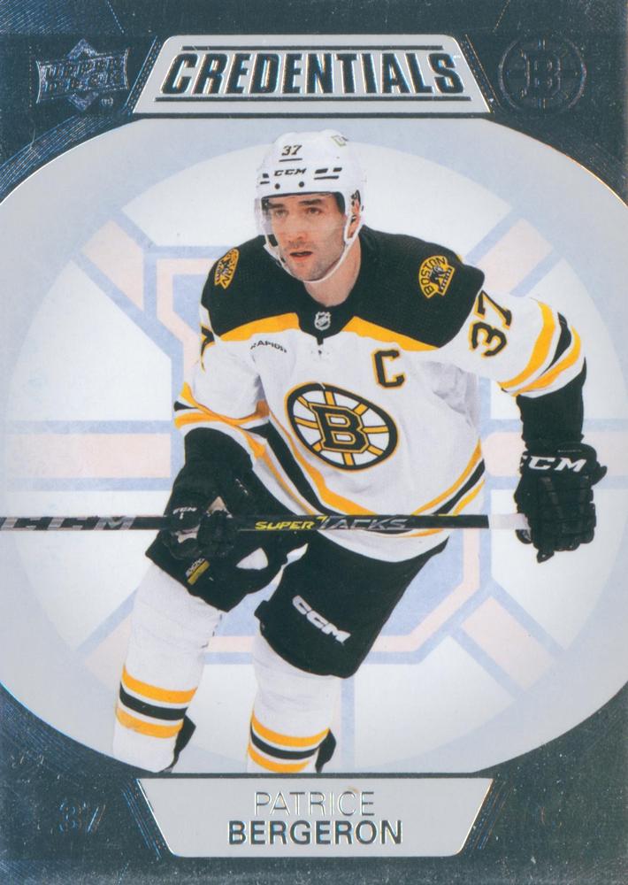 #6 Patrice Bergeron - Boston Bruins - 2022-23 Upper Deck Credentials Hockey
