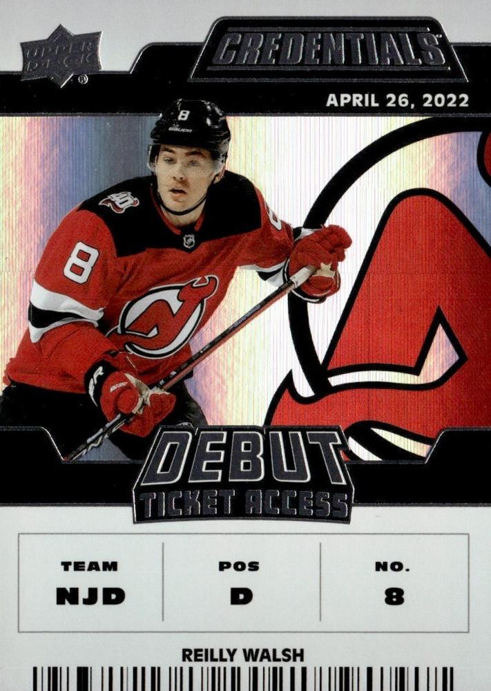 #143 Reilly Walsh - New Jersey Devils - 2022-23 Upper Deck Credentials Hockey