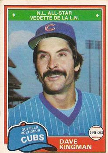 #361 Dave Kingman - Chicago Cubs - 1981 O-Pee-Chee - Gray Back Baseball