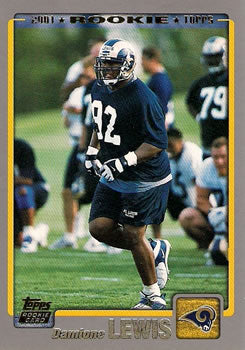 #365 Damione Lewis - St. Louis Rams - 2001 Topps Football