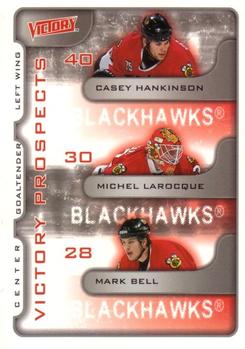 #366 Casey Hankinson / Michel Larocque / Mark Bell - Chicago Blackhawks - 2001-02 Upper Deck Victory Hockey
