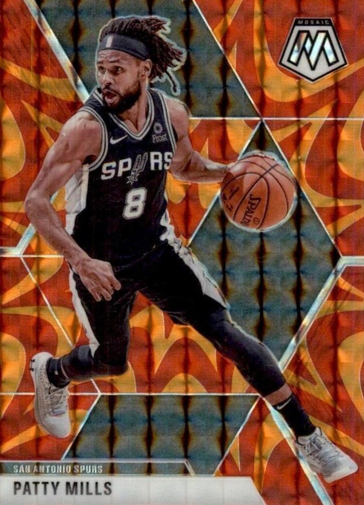 #36 Patty Mills - San Antonio Spurs - 2019-20 Panini Mosaic - Reactive Orange Basketball
