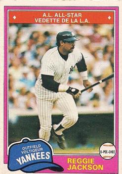 #370 Reggie Jackson - New York Yankees - 1981 O-Pee-Chee - Gray Back Baseball