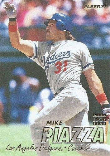 #371 Mike Piazza - Los Angeles Dodgers - 1997 Fleer Baseball