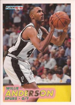 #375 Willie Anderson - San Antonio Spurs - 1993-94 Fleer Basketball