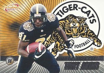 #37 Tony Akins - Hamilton Tiger-Cats - 2003 Pacific Atomic CFL Football