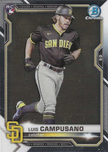 #37 Luis Campusano - San Diego Padres - 2021 Bowman Chrome Baseball