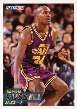 #389 Bryon Russell - Utah Jazz - 1993-94 Fleer Basketball