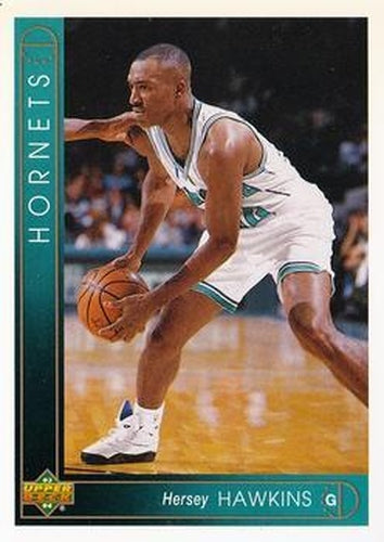 #389 Hersey Hawkins - Charlotte Hornets - 1993-94 Upper Deck Basketball