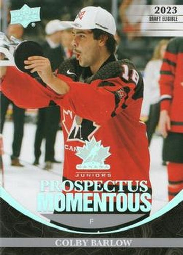 #PM-38 Colby Barlow - Canada - 2023 Upper Deck Team Canada Juniors - Prospectus Momentous Hockey