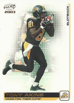 #38 Tony Akins - Hamilton Tiger-Cats - 2003 Pacific CFL Football