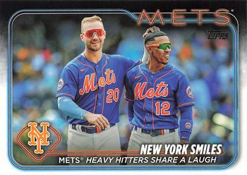 #38 New York Smiles: Mets Heavy Hitters Share a Laugh - New York Mets - 2024 Topps Baseball