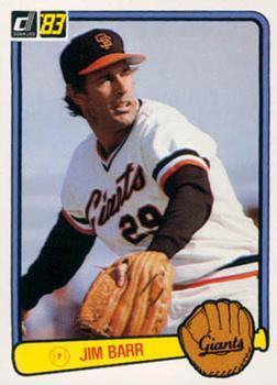 #398 Jim Barr - San Francisco Giants - 1983 Donruss Baseball