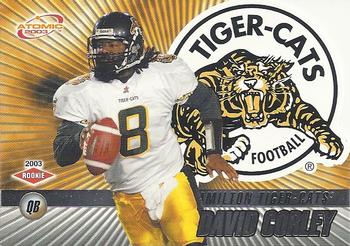 #39 David Corley - Hamilton Tiger-Cats - 2003 Pacific Atomic CFL Football