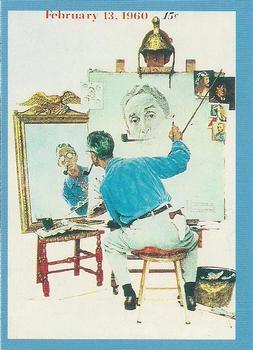 #39 Triple Self Portrait - 1993 Comic Images Norman Rockwell Saturday Evening Post