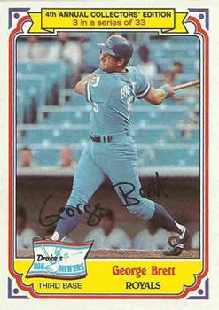 #3 George Brett - Kansas City Royals - 1984 Topps Drake's Big Hitters Baseball