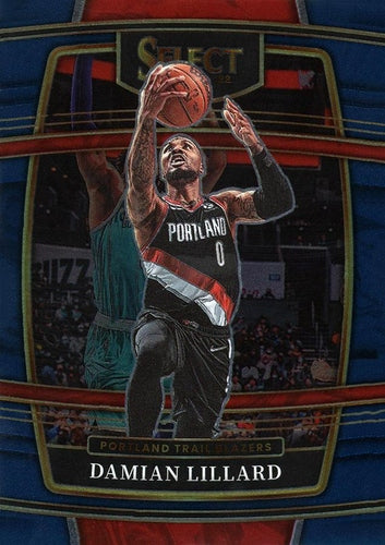#3 Damian Lillard - Portland Trail Blazers - 2021-22 Panini Select - Blue Basketball