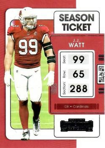 #3 J.J. Watt - Arizona Cardinals - 2021 Panini Contenders Football