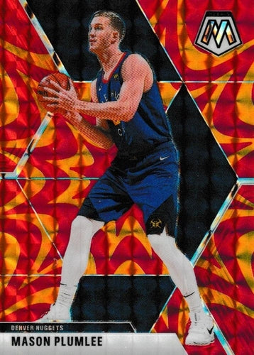 #3 Mason Plumlee - Denver Nuggets - 2019-20 Panini Mosaic - Reactive Orange Basketball