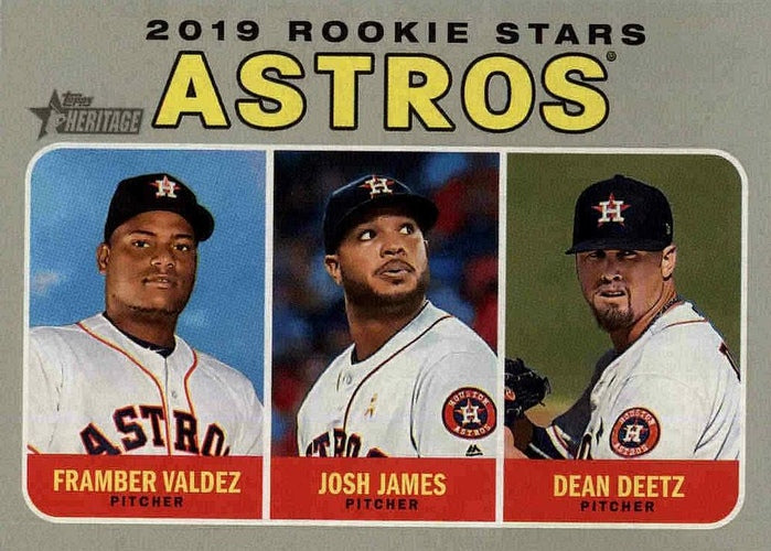 #400 Dean Deetz / Framber Valdez / Josh James - Houston Astros - 2019 Topps Heritage Baseball