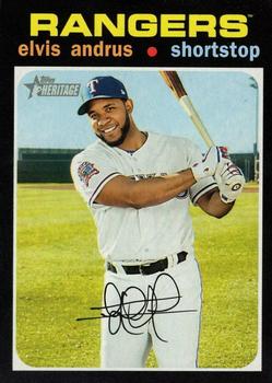 #401 Elvis Andrus - Texas Rangers - 2020 Topps Heritage Baseball