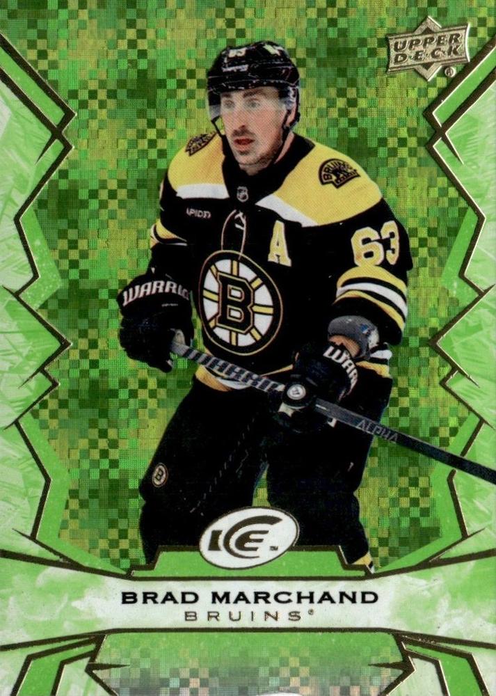 #28 Brad Marchand - Boston Bruins - 2022-23 Upper Deck Ice - Green Hockey