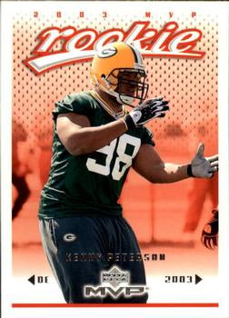#405 Kenny Peterson - Green Bay Packers - 2003 Upper Deck MVP Football