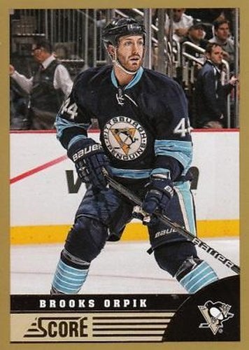#406 Brooks Orpik - Pittsburgh Penguins - 2013-14 Score - Gold Hockey
