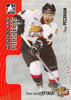 #408 Theo Peckham - Owen Sound Attack - 2005-06 In The Game Heroes and Prospects Hockey