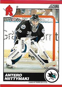 #409 Antero Niittymaki - San Josearks - 2010-11 Score Hockey