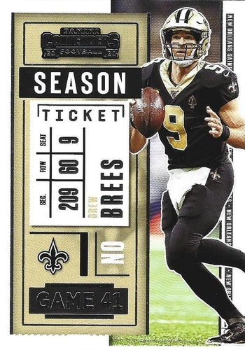 #40 Drew Brees - New Orleans Saints - 2020 Panini Contenders Football
