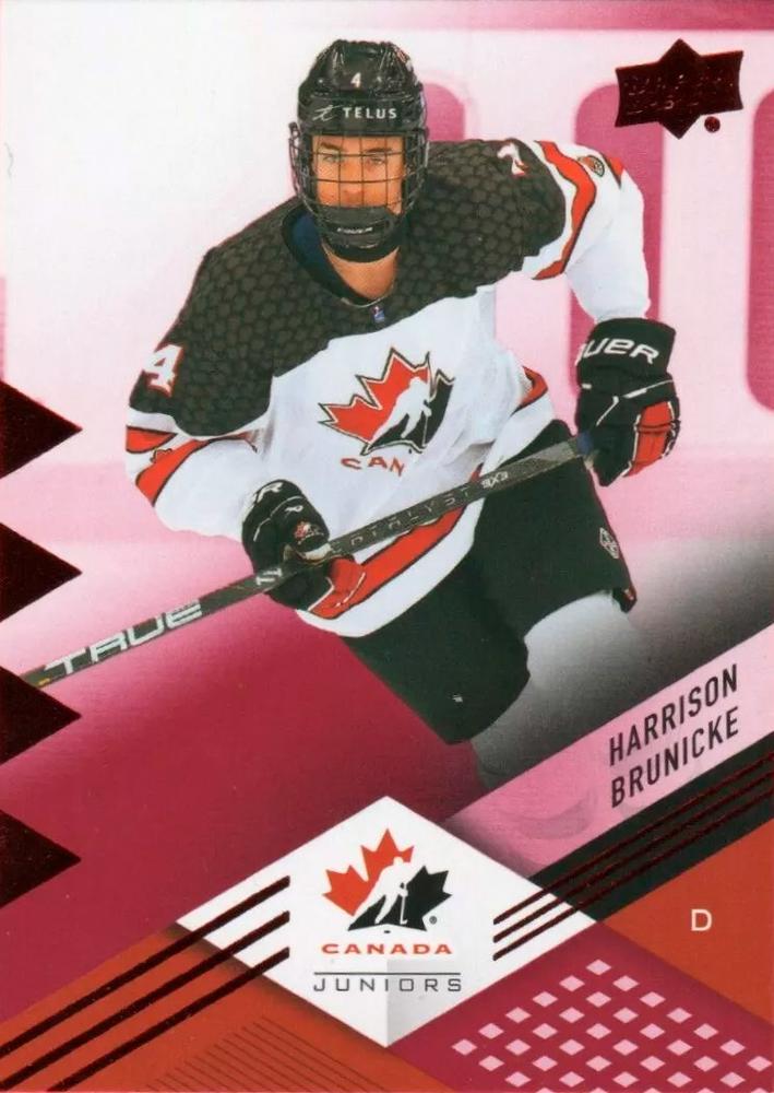 #41 Harrison Brunicke - Canada - 2024 Upper Deck Team Canada Juniors - Red Foil Hockey