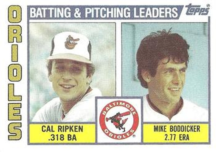#426 Orioles Leaders / Checklist Cal Ripken / Mike Boddicker - Baltimore Orioles - 1984 Topps Baseball