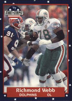 #42 Richmond Webb - Miami Dolphins - 1991 Fleer Stars 'n Stripes Football