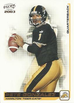 #42 Pete Gonzalez - Hamilton Tiger-Cats - 2003 Pacific CFL Football