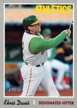 #432c Khris Davis - Oakland Athletics - 2019 Topps Heritage Baseball